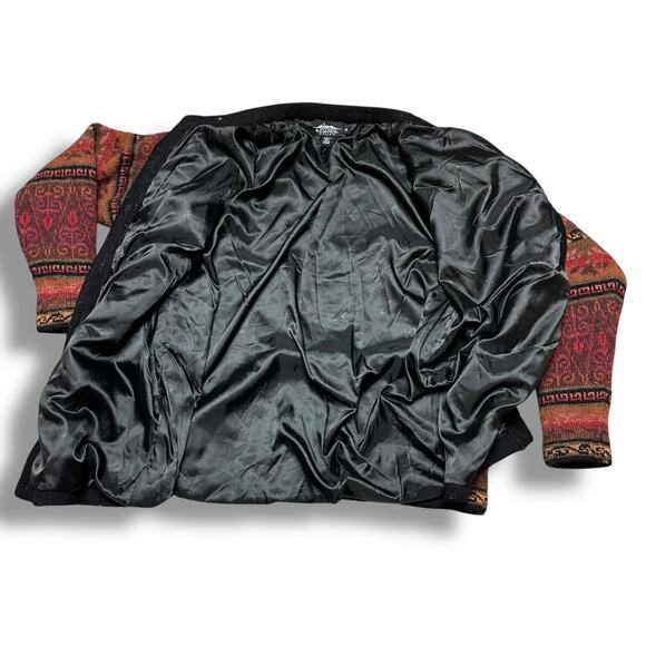 Vintage 90s Icelandic Design Wool Cardigan Floral Tapestry Knit Cottagecore M - Picture 6 of 8